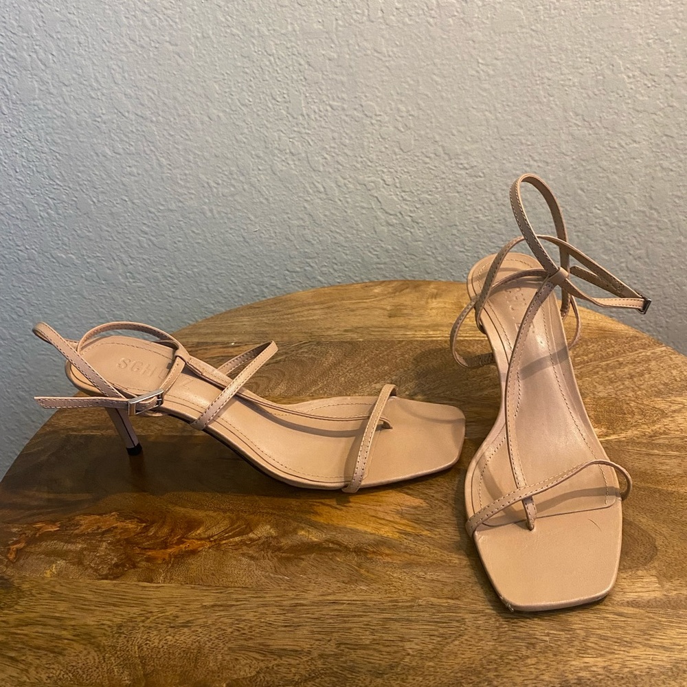 SCHUTZ Strapped Tan Heels